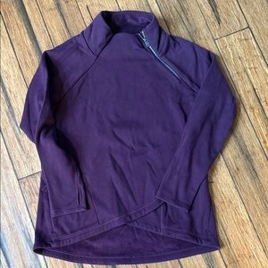 Athleta XL Purple Cozy Karma Zip neck fleece top